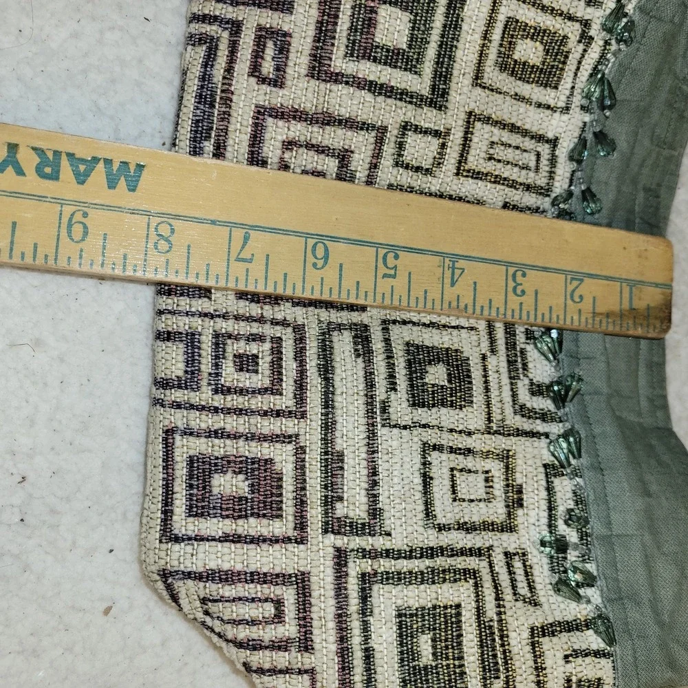 Carolyn Y2K Beaded Shoulder Bag Woven Geometric Boho Hobo Early 2000s‎